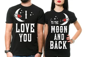 Couples Shirts Matching Shirts Love You To The Moon And Back Couple Shirts - Picture 1 of 2