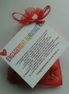 ENGAGEMENT Survival Kit - Unusual Fun Novelty Present Gift - Fiance Fiancee - Picture 1 of 2