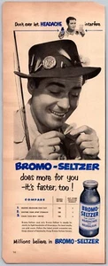 LIFE 1951 PRINT AD  BROMO SELTZER HEADACH STOMACH - Picture 1 of 1