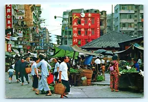 Cartolina Hong Kong mercato aperto strada Hong Kong 4x6 pollici - Foto 1 di 2