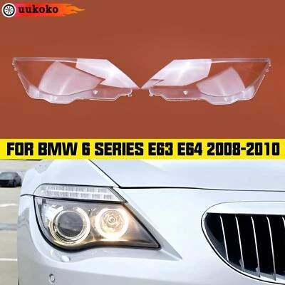 Clear Front Headlight Lens Cover Lampshade For BMW 6 Series E63 E64 M6 2008-2010 - Image 1 of 4