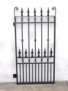 FRENCH STYLE PEDESTRIAN SIDE GATE BLACK 1540 X 850 mm NEW hinges included - Picture 1 of 8