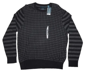 Perry Ellis Mens Sweater XXL Black Geometric Houndstooth Pattern NWT - Picture 1 of 3