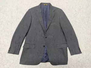USA made HICKEY FREEMAN blazer TWEED sportscoat 44L gray ALPACA cashmere wool - Picture 1 of 8