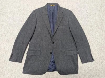 USA made HICKEY FREEMAN blazer TWEED sportscoat 44L gray ALPACA cashmere wool - Image 1 of 4