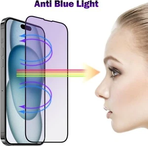 4PCS Anti Blue Tempered Glass Screen Protector For iPhone 8/12/13/14/15 Pro Max - Picture 1 of 52