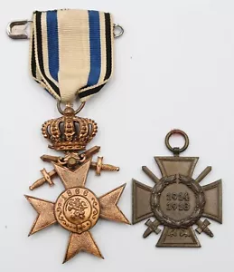 ✚ WW1 Deutsches Bayern Militär Verdienstkreuz 3. Kl. Mit Krone & Ehrenkreuz (3321) - Bild 1 von 5