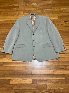 Chaps Men's Blazer Jacket Sz 48R Gray 3 Button Sport Coat Poly Rayon Microfiber - Picture 1 of 6
