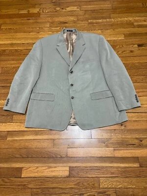 Chaps Men's Blazer Jacket Sz 48R Gray 3 Button Sport Coat Poly Rayon Microfiber - Image 1 of 4