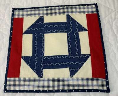 Edredón de retazos vintage, tablero batidor, calicos florales tempranos, azul marino Foto 1 de 4