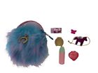NEW Real Littles Handbags Blue Furry Purse Backpack Hanger Lot Out Of Package