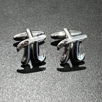 Math Science Symbol Pi Cufflinks Men Birthday Father’s Day Cufflinks Box - Image 1 of 4
