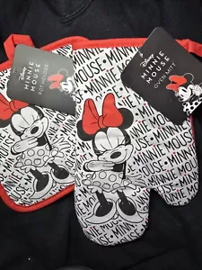 Minnie Mouse Guanto da Forno e Porta Pentole Disney Grigio Rosso Nero *Nuovo* - Foto 1 di 5