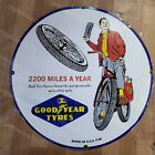 GOODYEAR TYRES PORCELAIN ENAMEL SIGN 30 INCHES ROUND