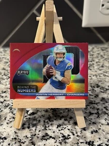 2021 Justin Herbert Playoff Behind the Numbers RED PRIZM BTN-JHE - Bild 1 von 3
