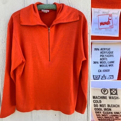 Top vintage Mondi hecho en Alemania con cremallera 42 años 80 años 80 acrílico/lana Foto 1 de 4