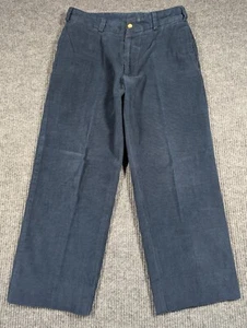 Baggy Bills Khakis Mens 34 Navy Blue Corduroy Pants Relaxed Fit Hemmed 32x26 - Picture 1 of 13