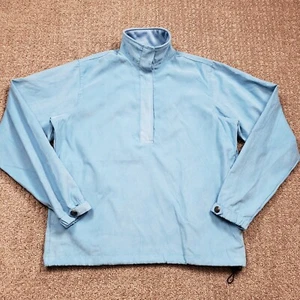 WEATHERPROOF Pullover Jacket Womens Small Blue Faux Suede Mock Neck 1/4 Snap - Picture 1 of 13