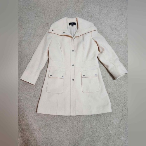OFF WHITE Cappotto cappotto da donna color crema in lana misto crema taglia 16