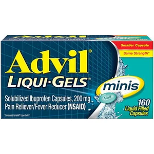 Advil Liqui-Gels Minis Pain & Headache Relief Ibuprofen Liquid Capsules, 160 Ct - Picture 1 of 14