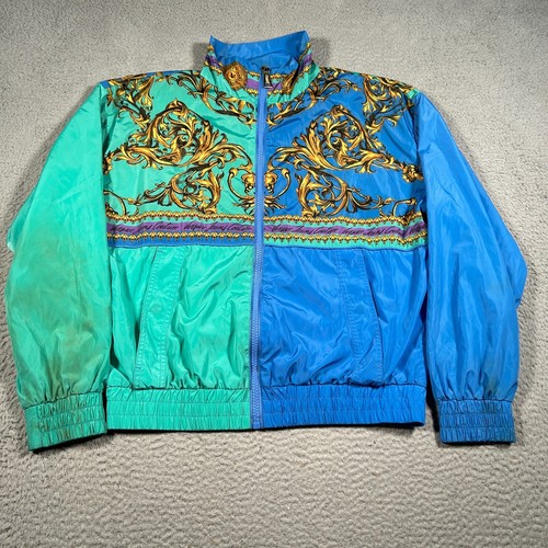 Giacca a vento Versace Jeans Couture ghirlanda sole stampa barocca taglia 46 IT (US Small)