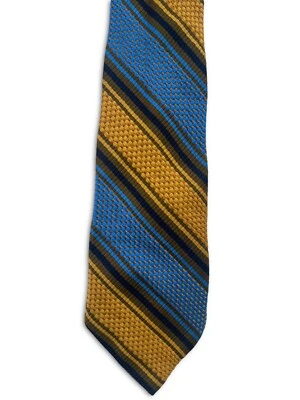 Винтажный галстук, 1960-х ПОЛИЭСТЕР ГАЛСТУК, Cutlon на резак галстук, золото и синий - Изображение 1 из 4