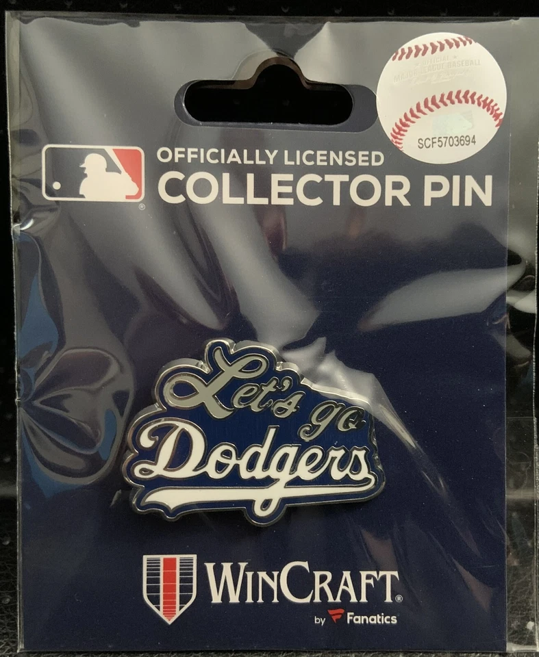 LOS ANGELES DODGERS LET'S GO DODGERS LOGO COLLECTOR PIN NEW WINCRAFT - Image 1 of 1