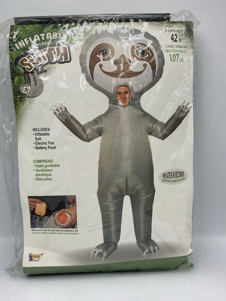 Forum Inflatable Conflable Sloth Costume Adult Wear Up To 42 Inch Chest - Image 1 of 4