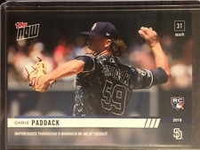 2019 Topps Now #30 Chris Paddack San Diego Padres RC