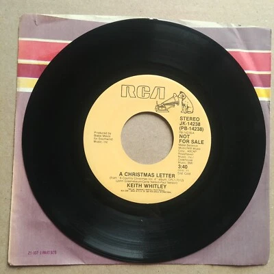 KEITH WHITLEY A Christmas Letter 45 7" COUNTRY Vinyl Record RCA Records - Image 1 of 2