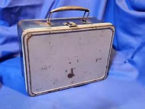 VTG Blue Metal School Lunch Box "THE AMERICAN THERMOS BOTTLE CO" - (No Thermos) - Picture 1 of 4