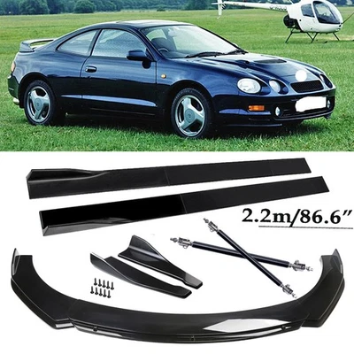 For Toyota Celica Front Bumper Lip Spoiler Side Skirt Glossy Black Body Kits Foto 1 de 4