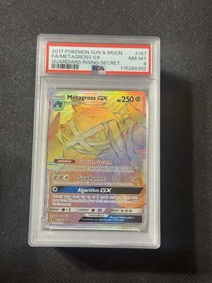 2017 Pokemon Sun & Moon Metagross GX #157 Guardians Rising Secret PSA 8 - Image 1 of 2