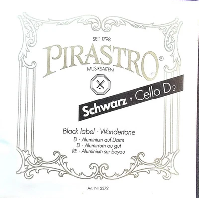 Pirastro Wondertone Black Label Cello D String  4/4 Size #2372 - Image 1 of 2