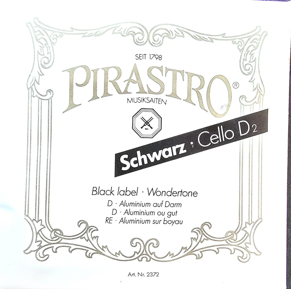 Pirastro Wondertone Black Label Cello D String  4/4 Size #2372 - Image 1 of 2