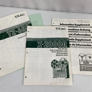 Original Teac X-2000R Rolle & TZ-650 Staubschutz Bedienungsanleitung (kein Nachdruck) - Bild 1 von 8