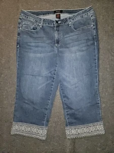 Earl Jeans Carpis Women's 18W Blue Mid Rise Embroidered Rhinestones Western - Picture 1 of 9