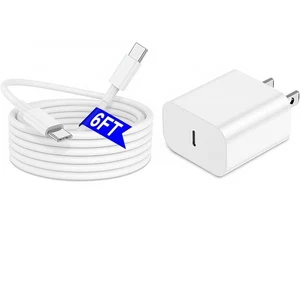 6FT iPhone 17 16 15 USB-C Fast Charger Cable & Block Type C Adapter - Universal - Picture 1 of 7