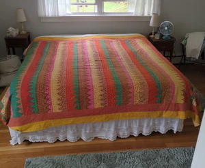 Kantha Quilt From India...88" x 108" - Picture 1 of 4
