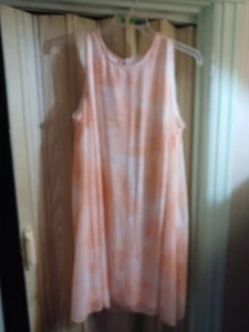Vestido tropical para mujer Calvin Klein Plus 18w rojo naranja blanco sin mangas línea A - Imagen 1 de 9