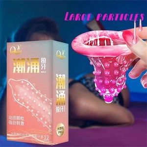 12pcs Natural Latex Spike Condoms Enhance Extension Stimulate Adult Supplies - Picture 1 of 12