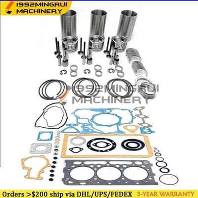 Overhaul Rebuild Kit for Yanmar 3T84HLT Engine Piston Rings Valves Gaskets - Image 1 of 3