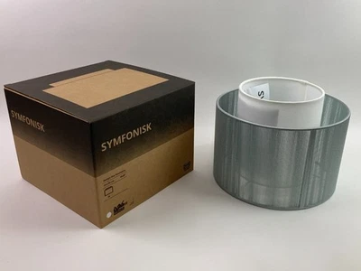 IKEA SYMFONISK Shade For Speaker Lamp Base Textile Gray & White 504.947.54 NEW - Image 1 of 4