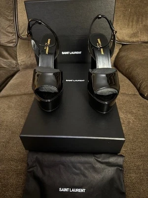 Saint Laurent YSL - Jodie 95 Tanouk Vern Grupy - Platform Sandals- EU38/US8 NEW - Image 1 of 4