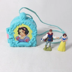 Disney Snow White Polly Pocket Compact Locket Play Set & Figures Vintage Mattel - Picture 1 of 10
