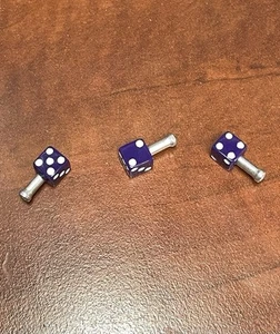 Resin Dice Brake Cable Ends Purple W/White Pips For BMX & Other Bikes (H100) - Picture 1 of 5