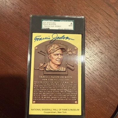 Travis Jackson Signed HOF Plaque JSA/SGC Slabbed Authentic NY Giants SS 1922-36 - Image 1 of 3