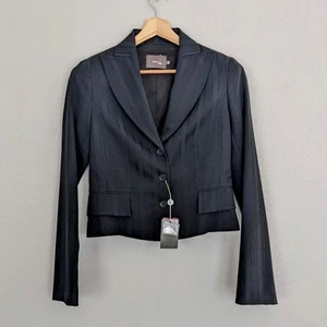 NWT Women's Kulson Crop Blazer Three Button Black EU Size 42 US Sz 10 $530 - Picture 1 of 5