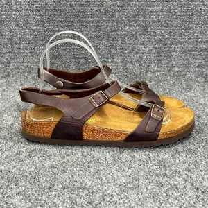 Sandalias Birkenstock para mujer talla 8 cuero marrón hebilla correa al tobillo sandalias - Imagen 1 de 12
