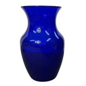 Indiana Glass Company Elegant Cobalt Blue Glass Vase, 8" tall - Picture 1 of 4